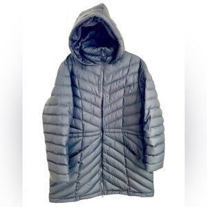 Duluth Trading Cold Reliable Duck Down Puffer Coat Women XXL Zip Black Hood